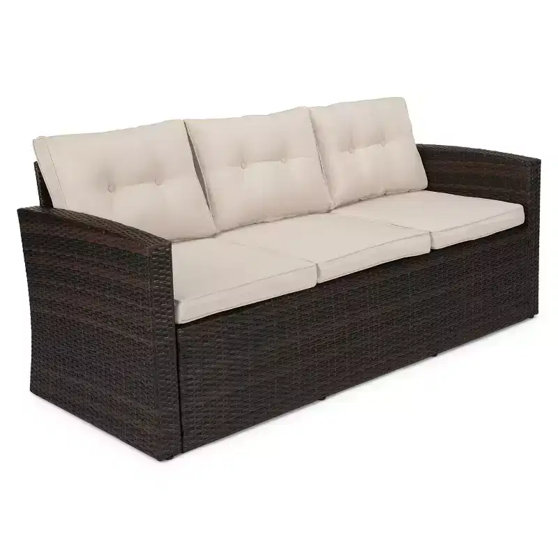 Ensembles de conversation 5 pièces pour patio avec coussins, table basse de rangement et table d'appoint