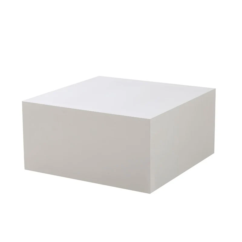 Tavolino da salotto quadrato colore bianco 80x40H cm - Leila