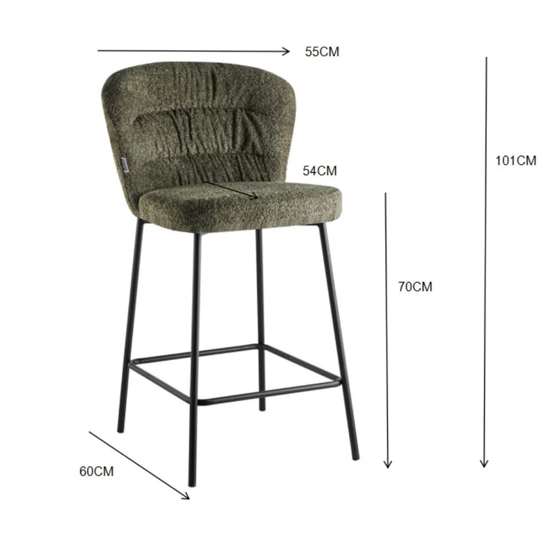 Sgabello Cami in tessuto teddy grigio: un connubio di design e comfort