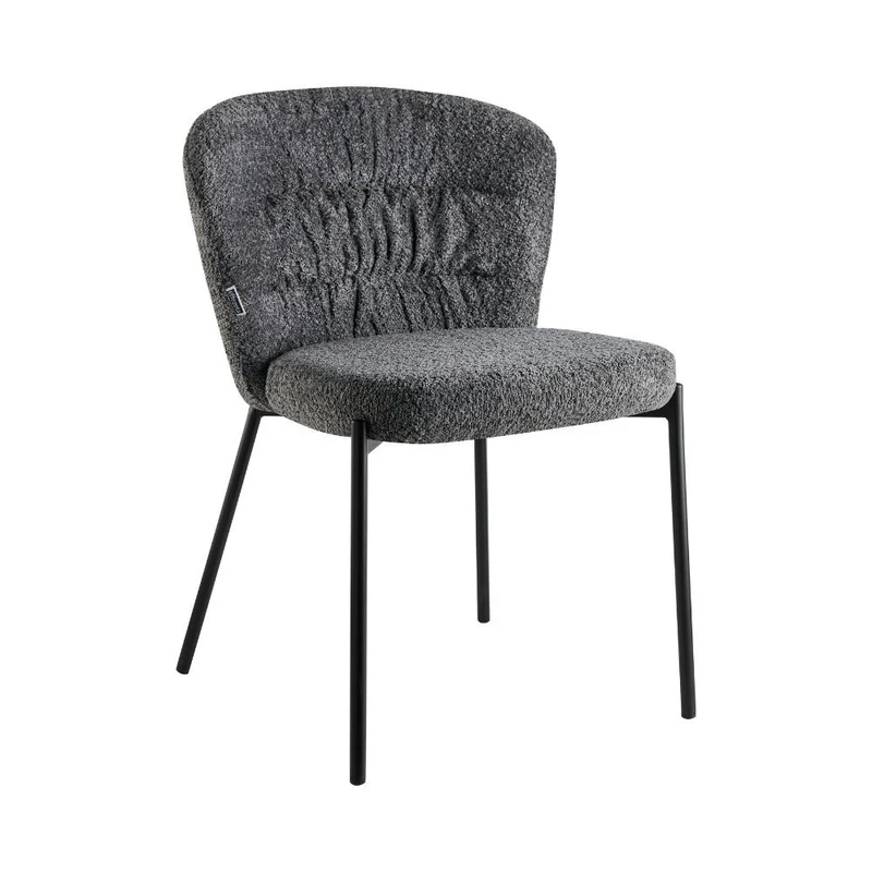 Set 4 Sedie Cami in tessuto teddy grigio: un connubio di design e comfort