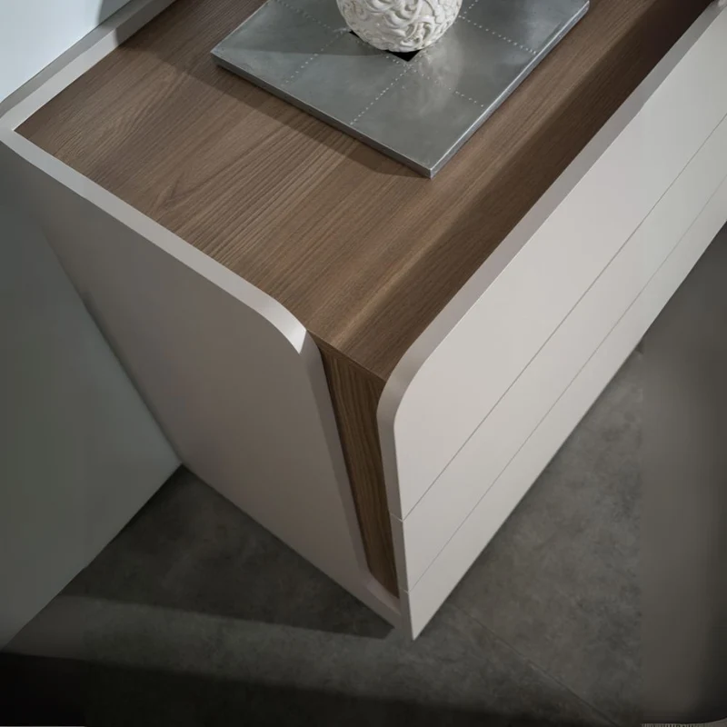 Camera da letto completa armadio 6 ante con specchi e letto contenitore colore cashmere e olmo biscotto - Tatido