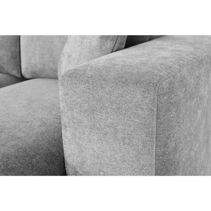 Divano con penisola reversibile e funzione letto e pouf colore grigio chiaro 266 cm - Lilo