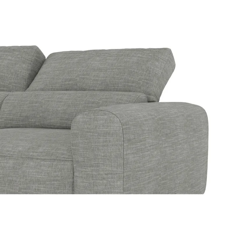 Divano a 2 posti con seduta a slitta extra large tessuto colore grigio - Raffi