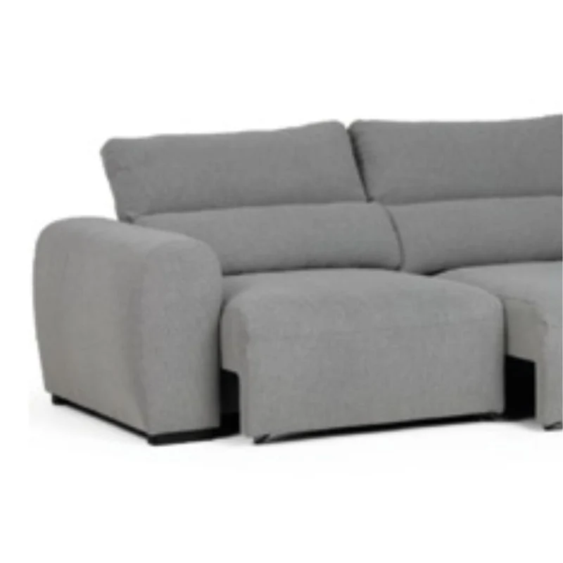 Divano a 2 posti con seduta a slitta extra large tessuto colore grigio - Raffi