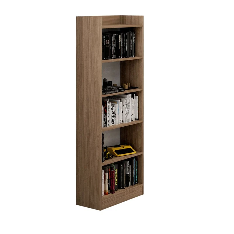 Libreria con 5 ripiani colore noce naturale 64x180H cm - Alessia