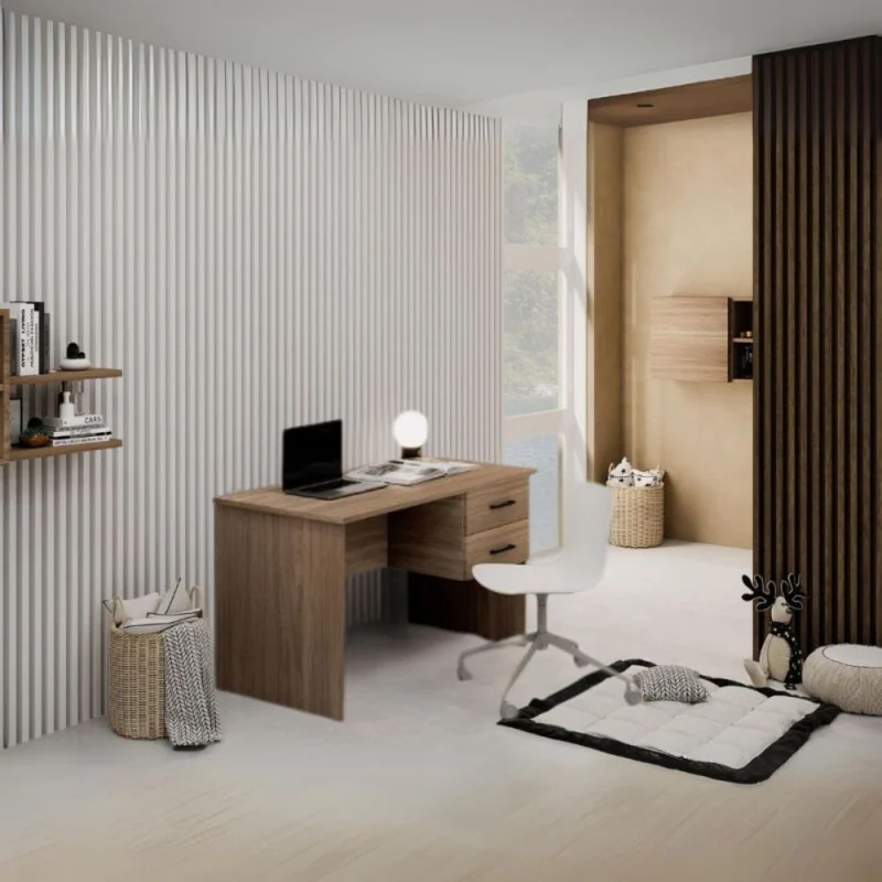 Scrivania con due cassetti colore noce naturale 119x64x75H cm - Tiffany