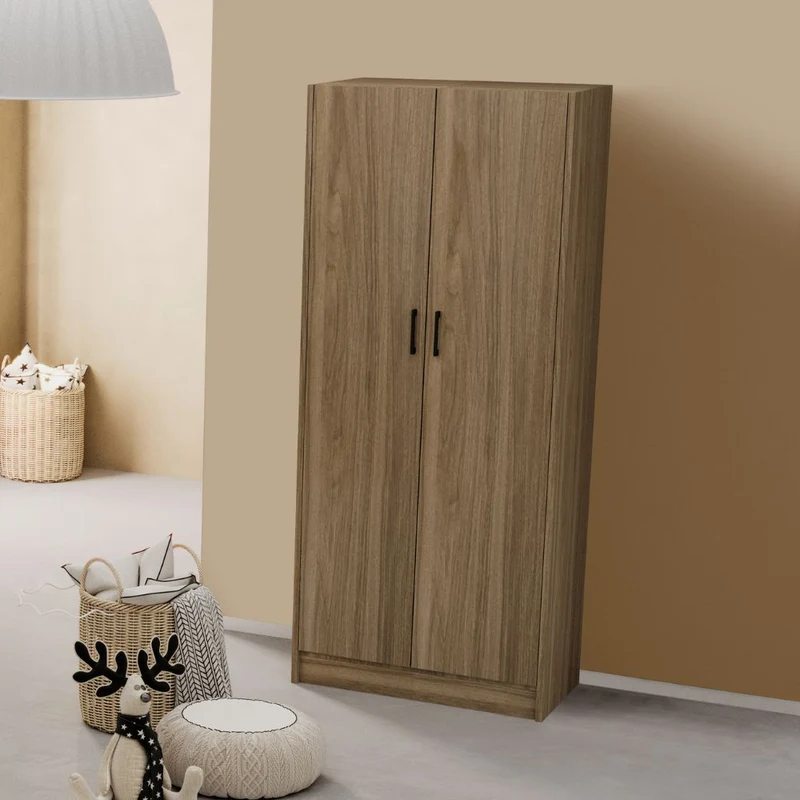 Armadio con due ante colore noce naturale 91x52x210H cm - ARM290
