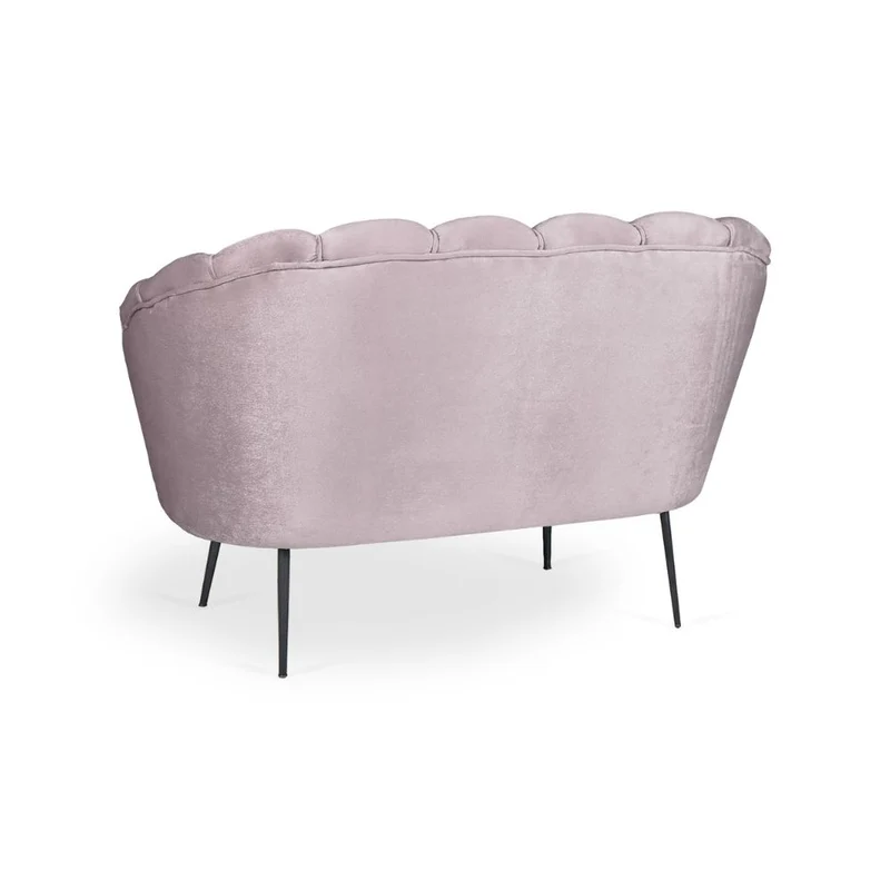 Divano a conchiglia due posti velluto glicine gambe oro 135x75H cm - Orel