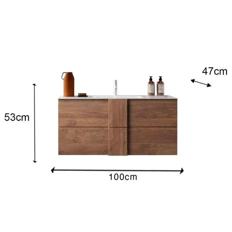 Mobile bagno sospeso colore rovere mercure 101x47x53H Salemi100