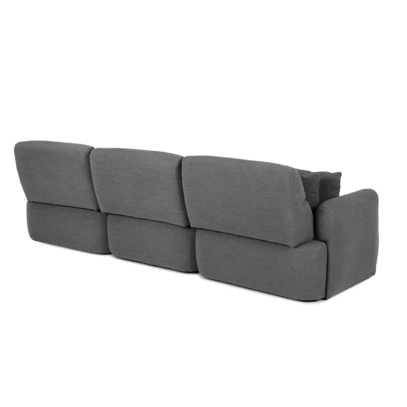 Divano con penisola reversibile e seduta traslante tessuto grigio scuro 307 cm - Koda