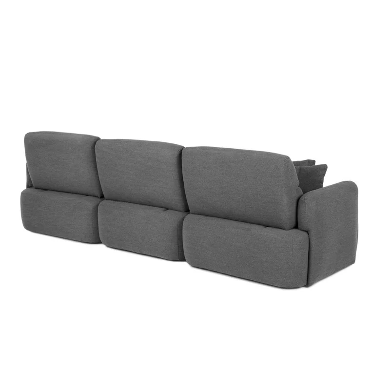 Divano con penisola reversibile e seduta traslante tessuto grigio scuro 307 cm - Koda