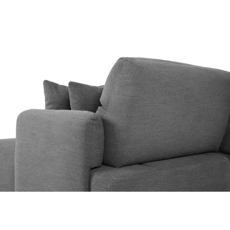 Divano con penisola reversibile e seduta traslante tessuto grigio scuro 307 cm - Koda