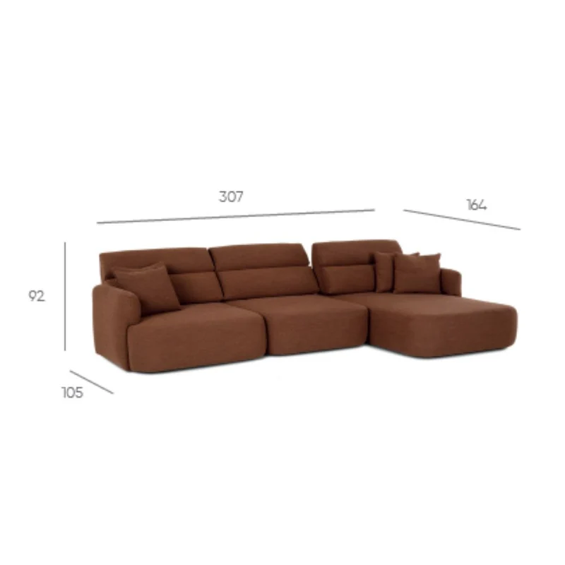 Divano con penisola reversibile e seduta traslante tessuto grigio scuro 307 cm - Koda