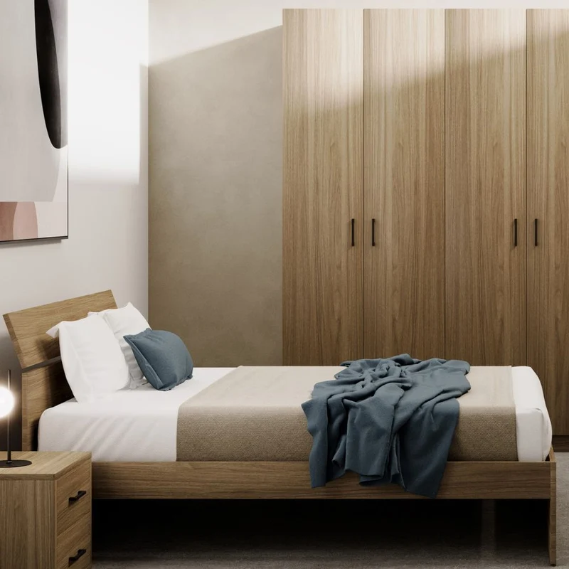 Letto matrimoniale in legno colore noce naturale 171x200 cm