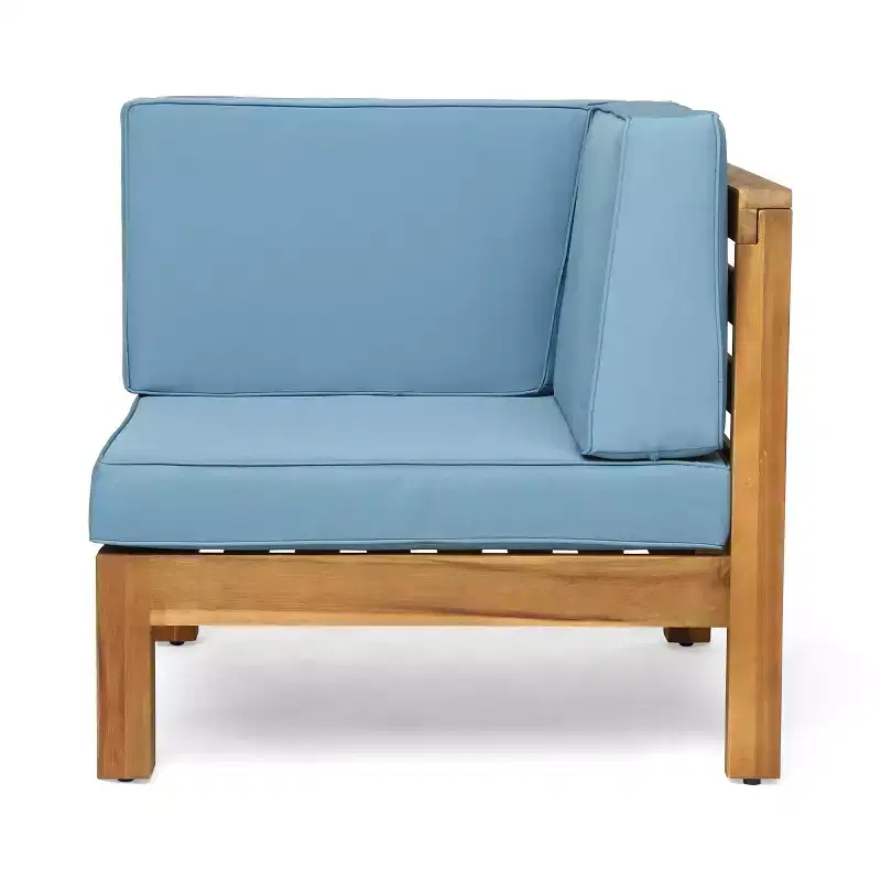 Christopher Knight Home Oana Ensemble de conversation avec canapé trois places en bois d'acacia et coussins pour l'extérieur