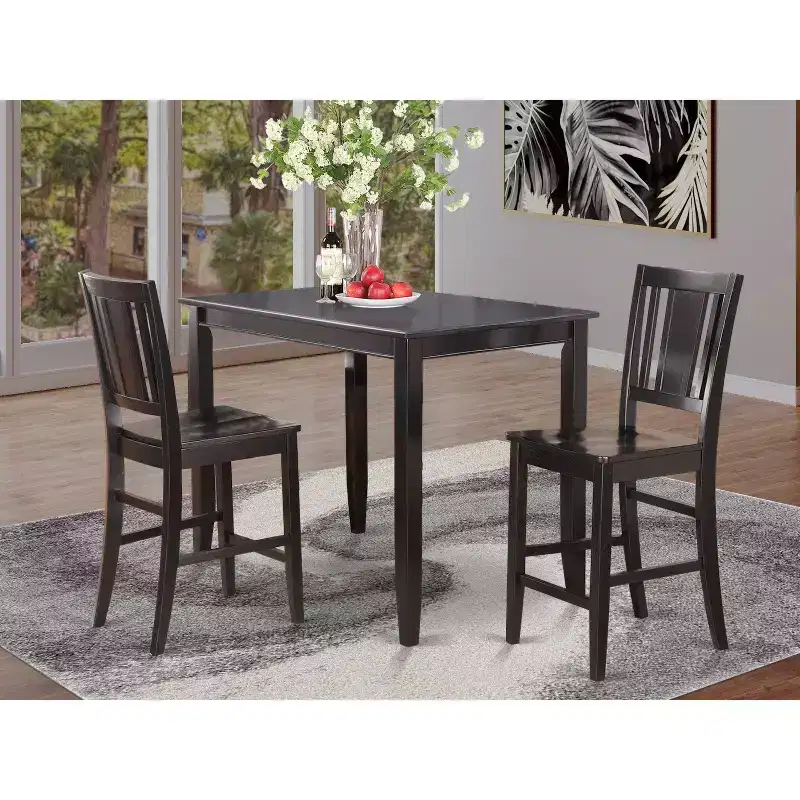 Ensemble de salle à manger hauteur comptoir - Table et chaises 3 pièces - Ensemble de pub de cuisine moderne - Table 30x48 pouces