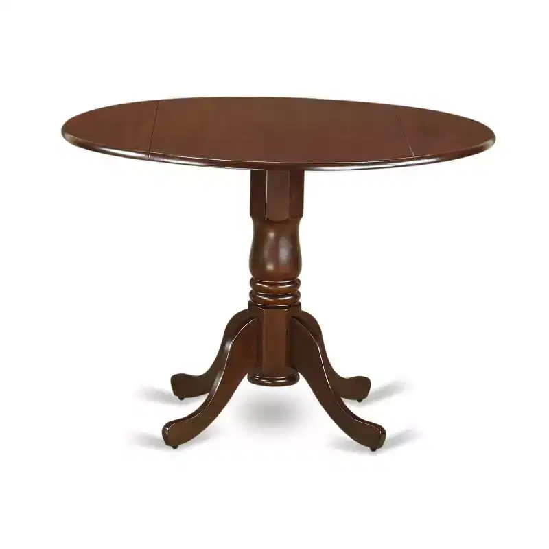 Ensemble de salle à manger rond 5 pièces - Table de 106 cm avec rallonges et 4 chaises Parsons - Tissu lin