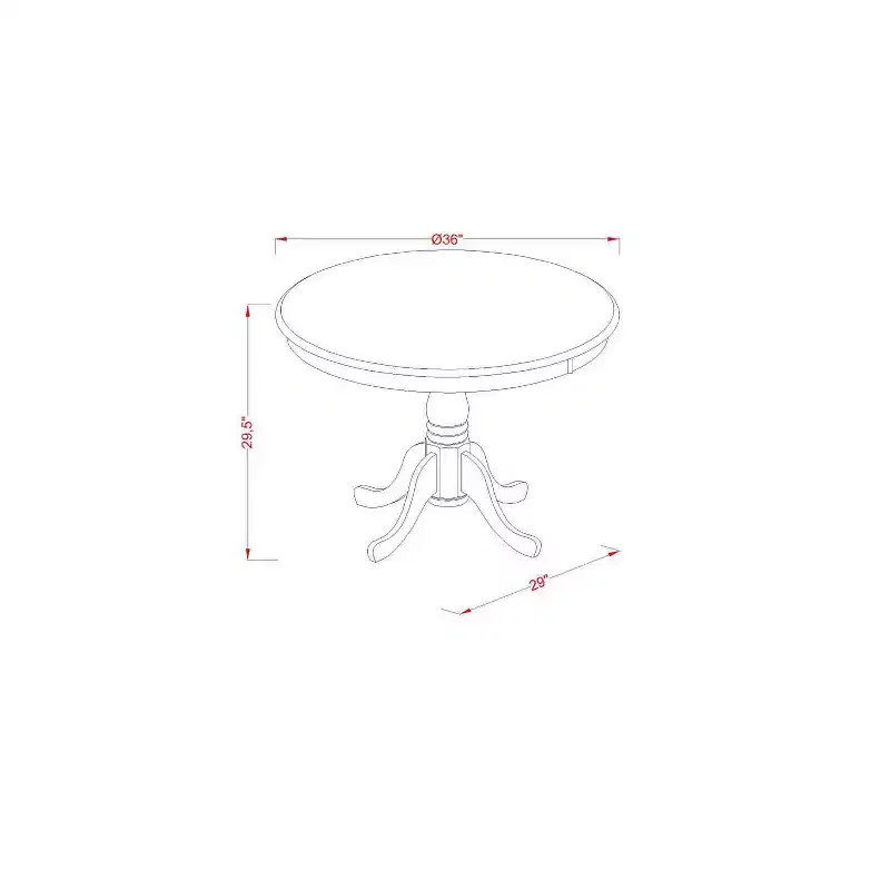 Ensemble table à manger ronde - Table de 36 pouces et 2 chaises - Tissu en lin - Base en bois massif
