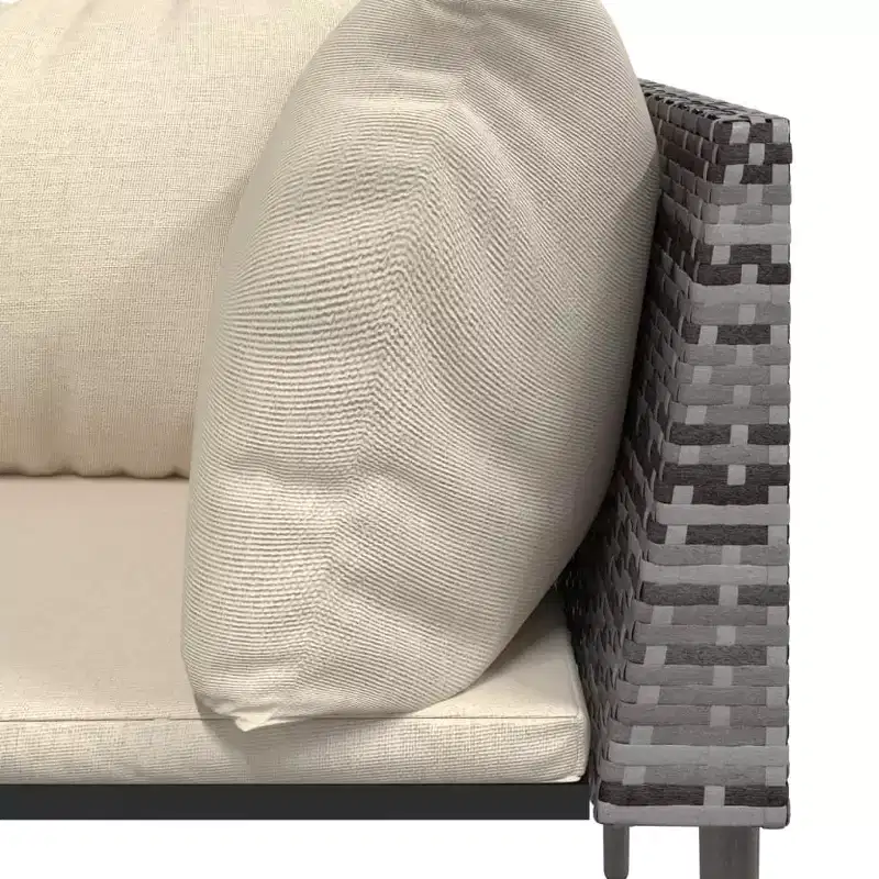 vidaXL Salon de jardin d'extérieur avec coussins en résine tressée gris