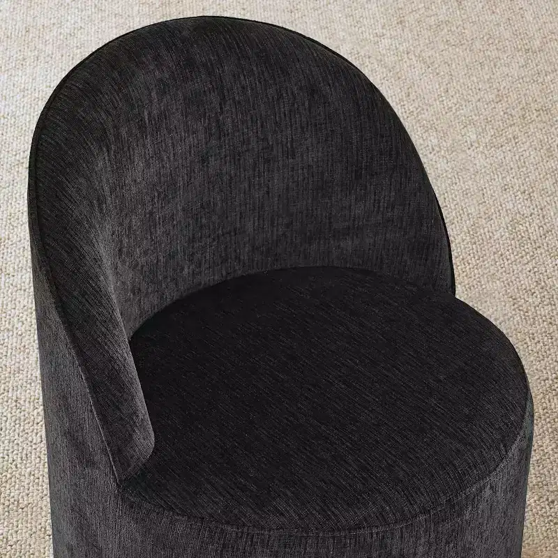 Ensemble de salle à manger 7 pièces pour cuisine, table ovale noire et chaises baquets en chenille, meubles de salle à manger modernes - Panipeachy