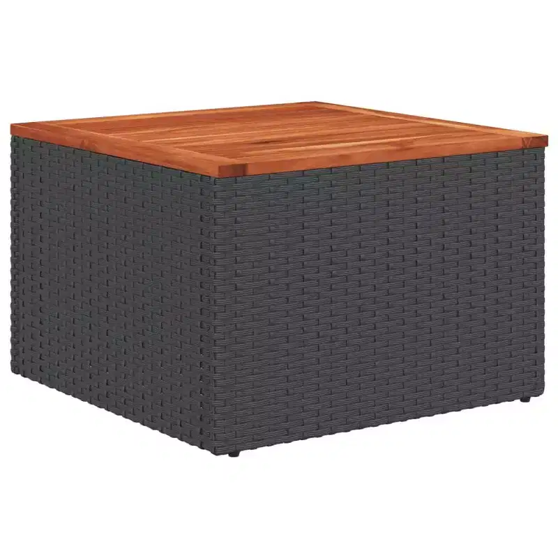 vidaXL Salon de jardin noir en résine tressée Canapé de jardin modulable de taille moyenne
