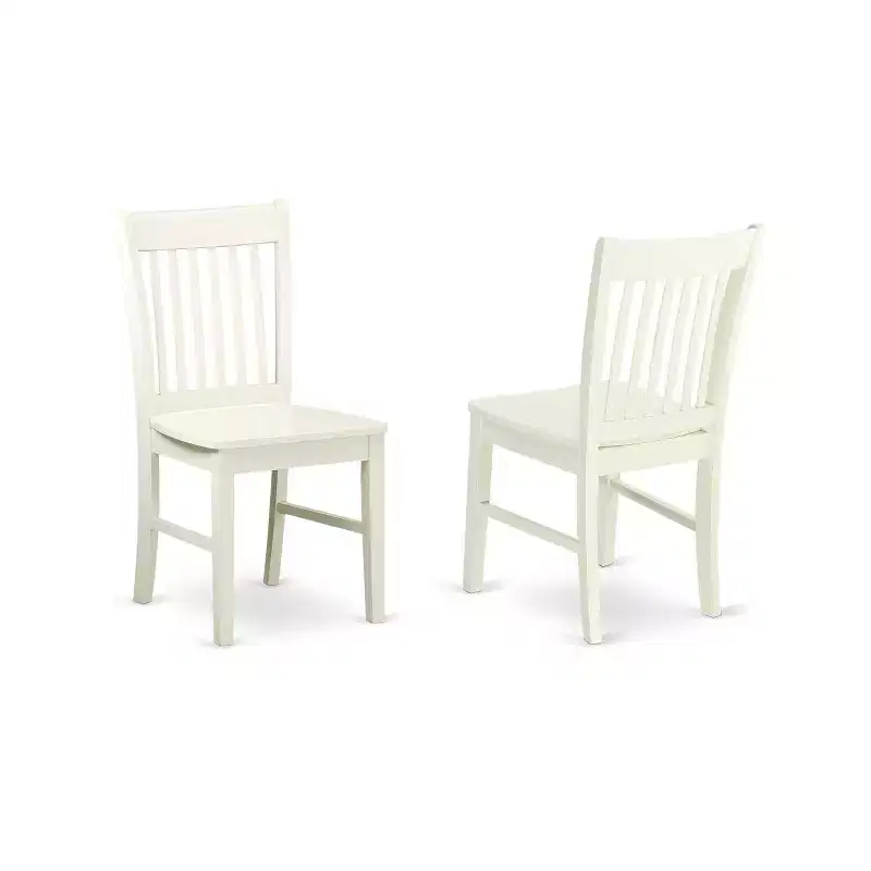 Ensemble de salle à manger nordique 7 pièces - Table et tabourets de cuisine blancs lin - Style ferme moderne
