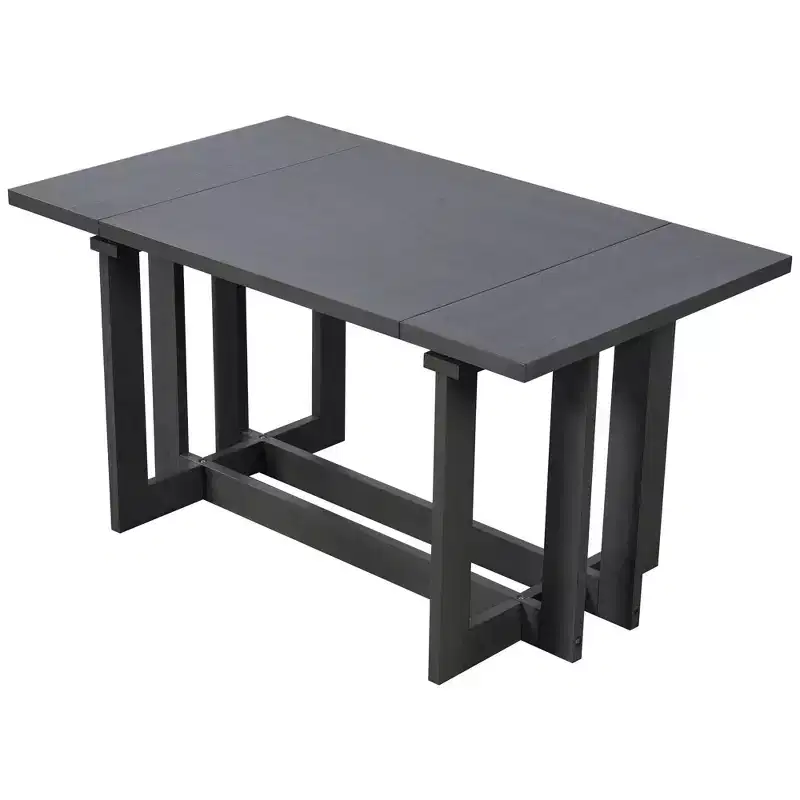 Ensemble de salle à manger GDFStudio Elba 82 de 7 pièces en bois d'hévéa rembourré avec table à tréteaux extensible