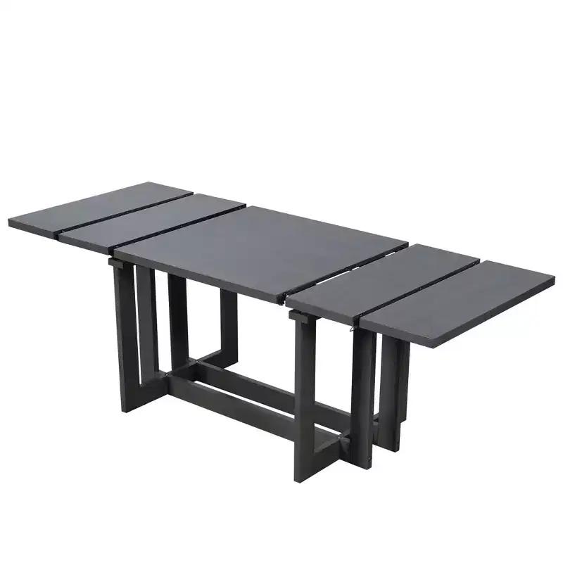 Ensemble de salle à manger GDFStudio Elba 82 de 7 pièces en bois d'hévéa rembourré avec table à tréteaux extensible