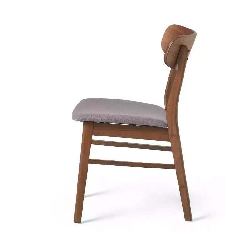 GDFStudio Alexis - Ensemble de salle à manger 7 pièces mi-moderne en tissu et bois d'hévéa rembourré