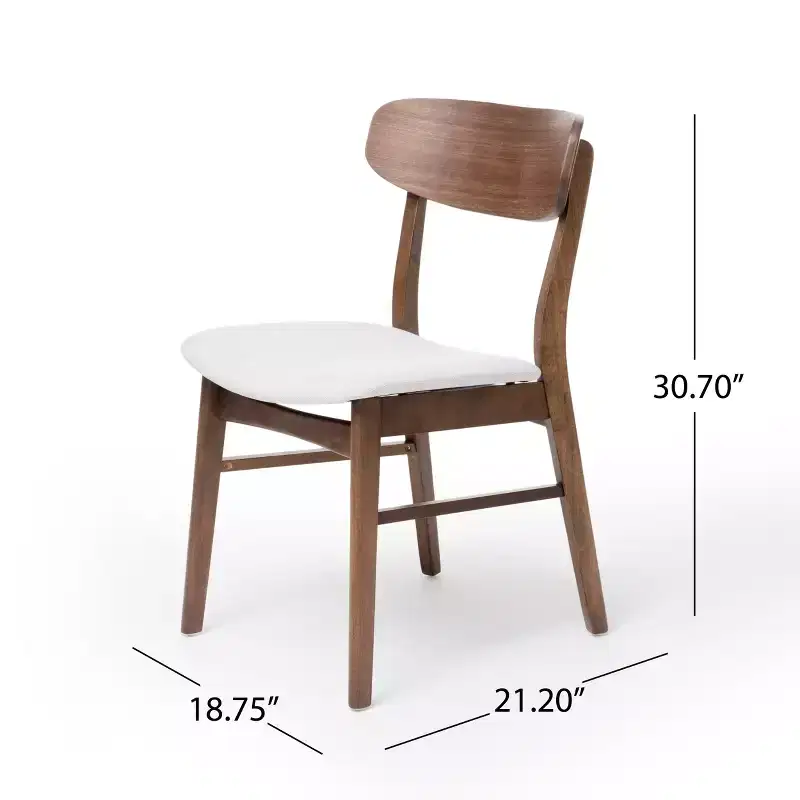 GDFStudio Alexis - Ensemble de salle à manger 7 pièces mi-moderne en tissu et bois d'hévéa rembourré