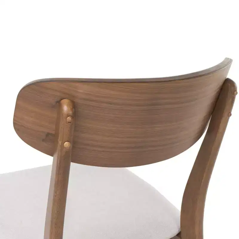 GDFStudio Alexis - Ensemble de salle à manger 7 pièces mi-moderne en tissu et bois d'hévéa rembourré