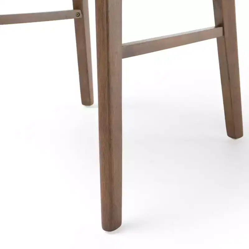 GDFStudio Alexis - Ensemble de salle à manger 7 pièces mi-moderne en tissu et bois d'hévéa rembourré
