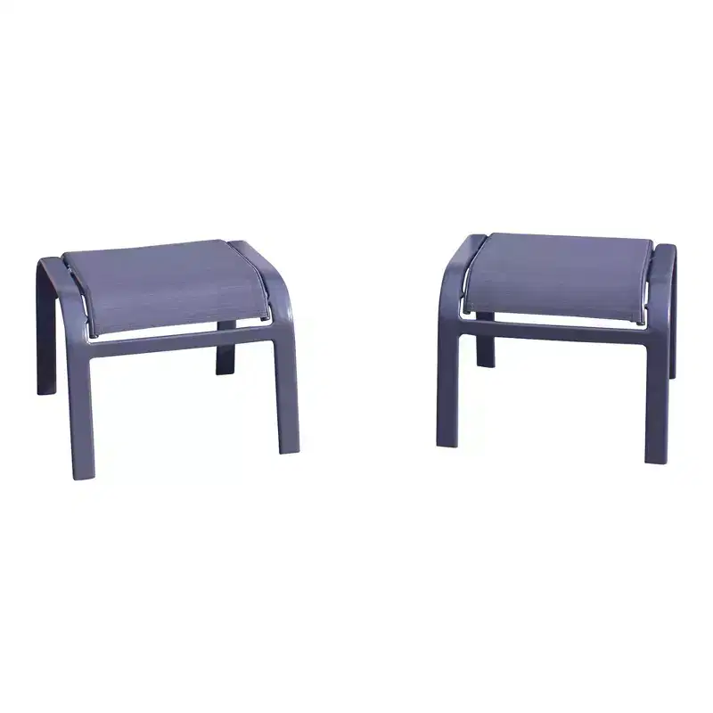 Ensemble de chaises longues de jardin 5 pièces Courtyard Casual Santa Fe avec ottomans Comprend deux chaises longues inclinables et deux ottomans et une table d'appoint