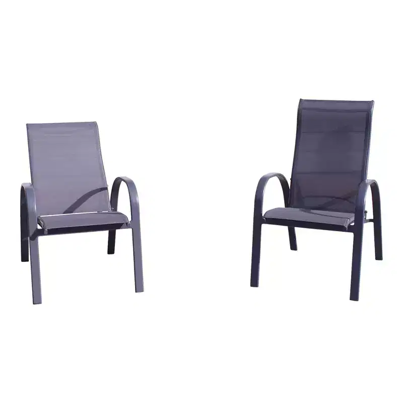 Ensemble de chaises longues de jardin 5 pièces Courtyard Casual Santa Fe avec ottomans Comprend deux chaises longues inclinables et deux ottomans et une table d'appoint
