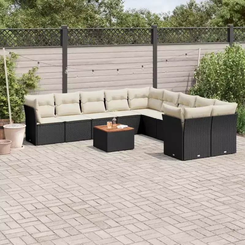 Ensemble de canapé de jardin modulable vidaXL avec rangement et coussins
