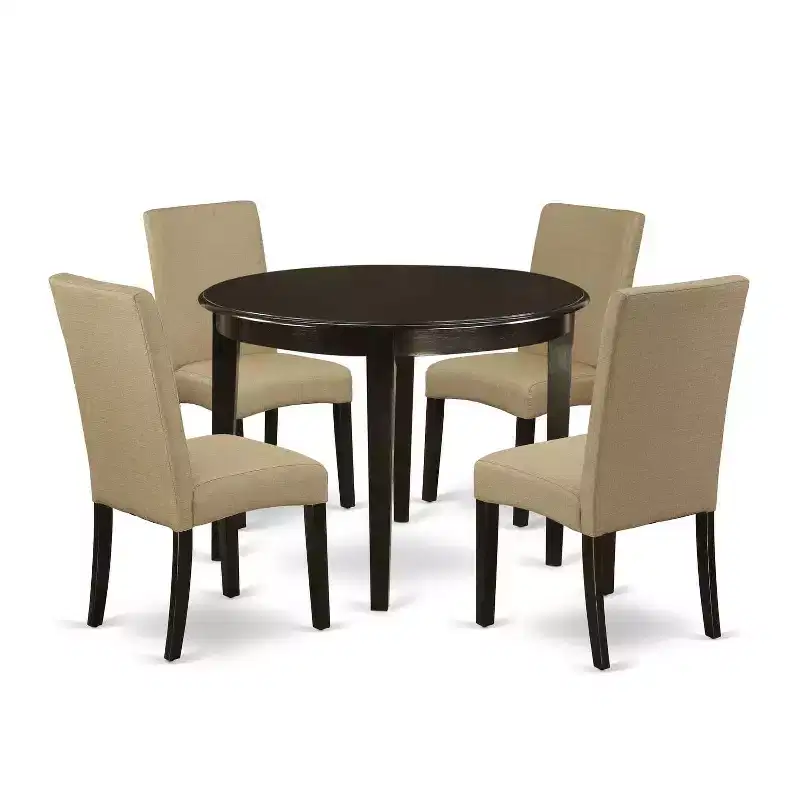 Ensemble table de cuisine ronde 5 pièces - Table de 42 pouces et 4 chaises Parsons - Design urbain moderne