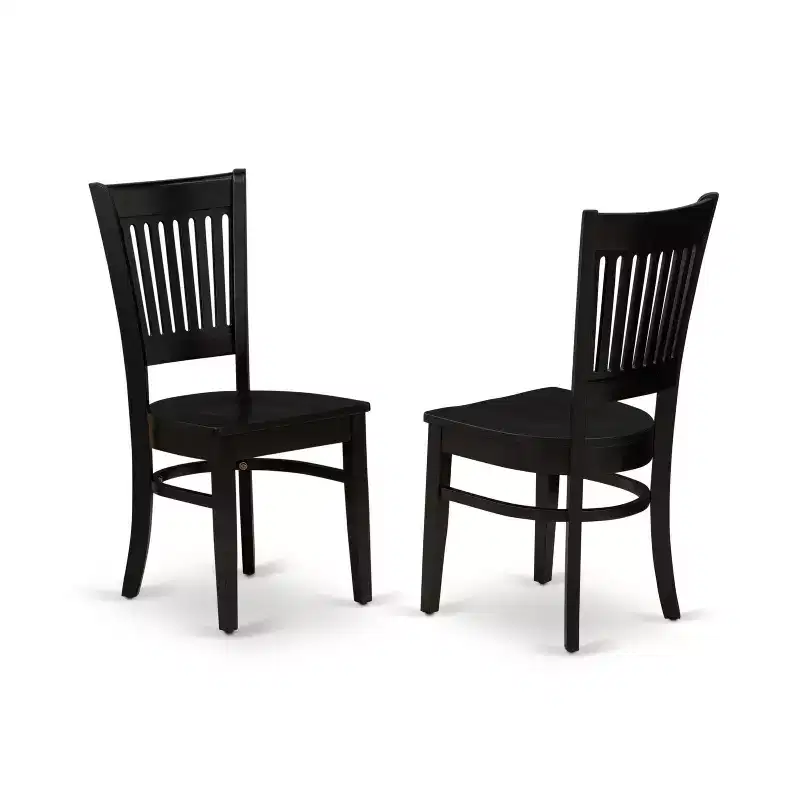 Ensemble de salle à manger rectangulaire 7 pièces HomeStock WEVA7 noir avec 6 chaises