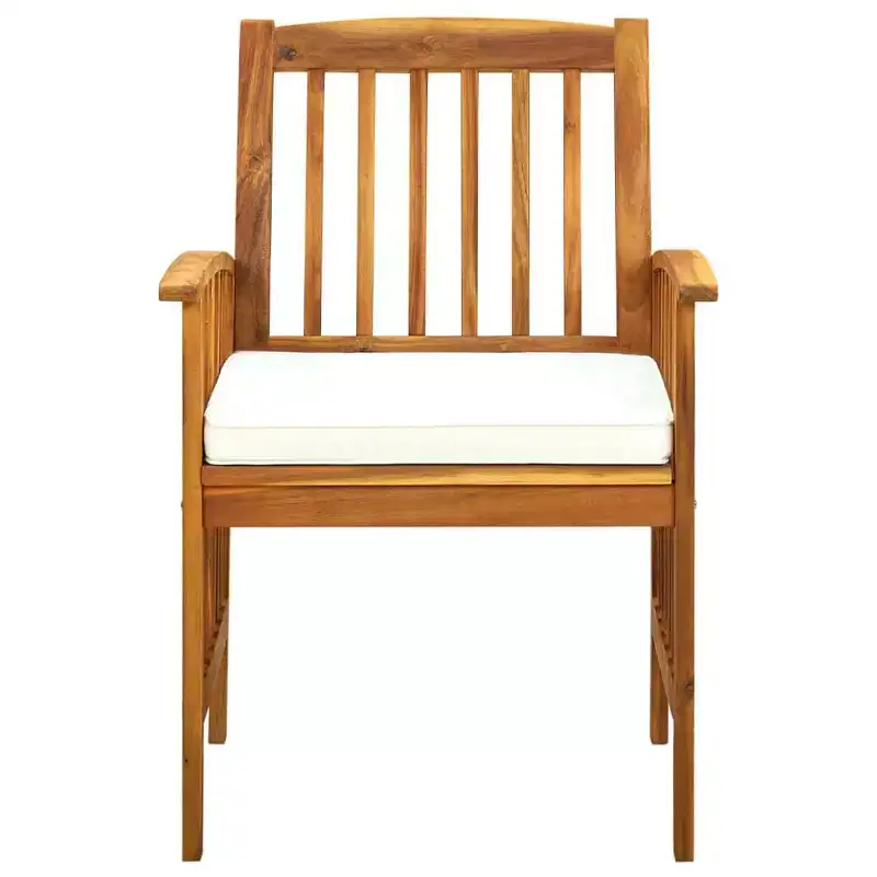 vidaXL Ensemble repas en bois d'acacia avec coussins/foncé 3/5 pièces