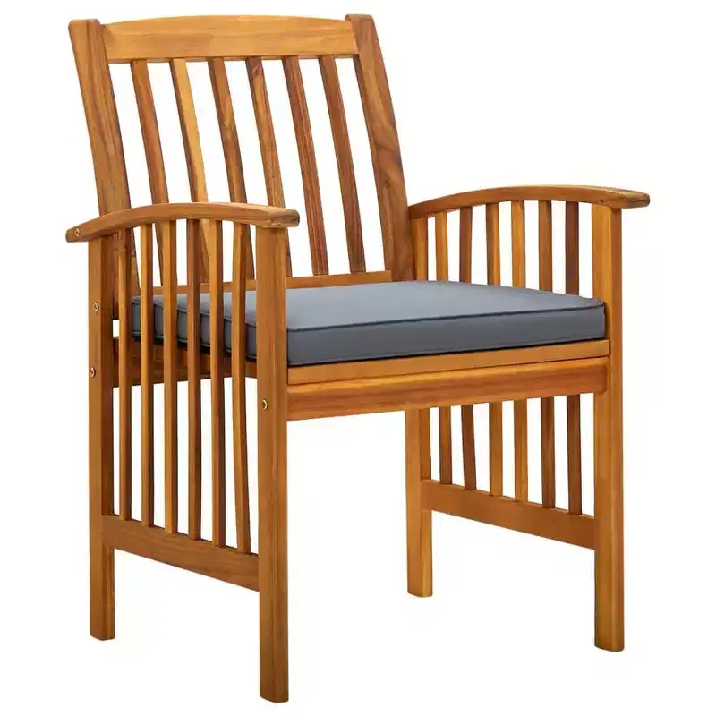vidaXL Ensemble repas en bois d'acacia avec coussins/foncé 3/5 pièces