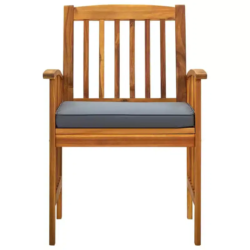 vidaXL Ensemble repas en bois d'acacia avec coussins/foncé 3/5 pièces
