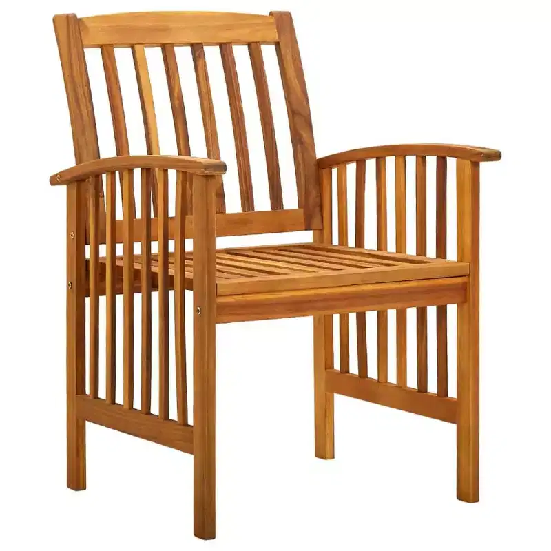 vidaXL Ensemble repas en bois d'acacia avec coussins/foncé 3/5 pièces