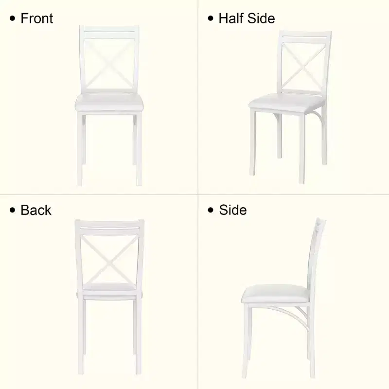 VECELO Ensemble table et 4 chaises de salle à manger, dînette en faux marbre avec 4 chaises pour cuisine, petit espace, noir/blanc