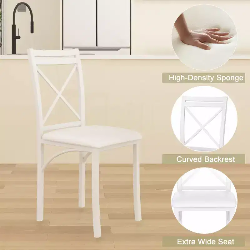 VECELO Ensemble table et 4 chaises de salle à manger, dînette en faux marbre avec 4 chaises pour cuisine, petit espace, noir/blanc
