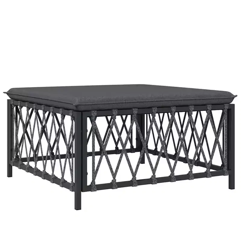 vidaXL Salon de jardin 10 pièces canapé d'angle de jardin avec coussins en acier