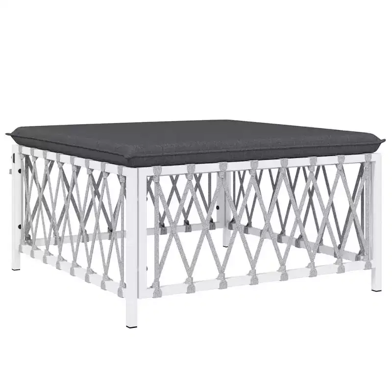 vidaXL Salon de jardin 10 pièces canapé d'angle de jardin avec coussins en acier