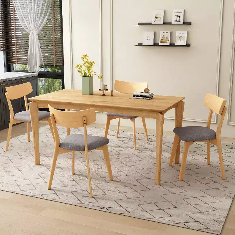 Christopher Knight Home Adrian Ensemble de salle à manger 5 pièces en bois de style moderne du milieu du siècle avec chaises rembourrées