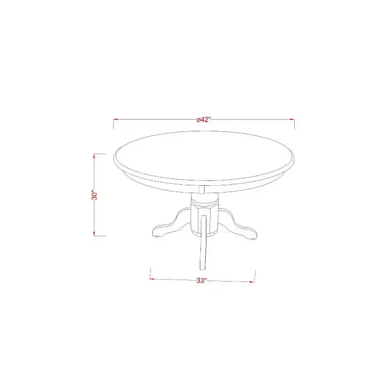 Table à manger HomeStock ronde 5 pièces en pin massif laqué blanc cassé et cerisier avec 4 chaises Parsons