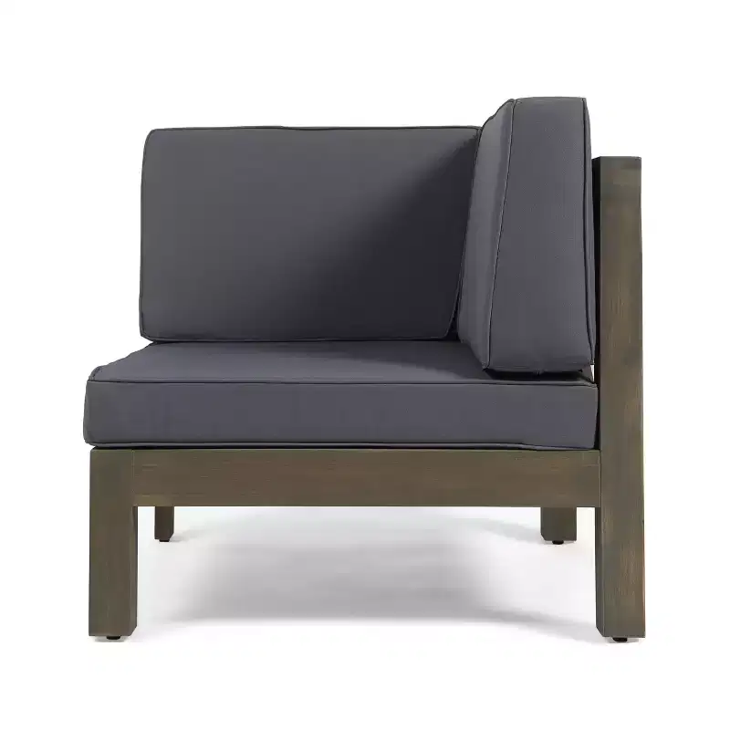 Christopher Knight Home Oana – Causeuse et table basse d'extérieur en bois d'acacia avec coussins