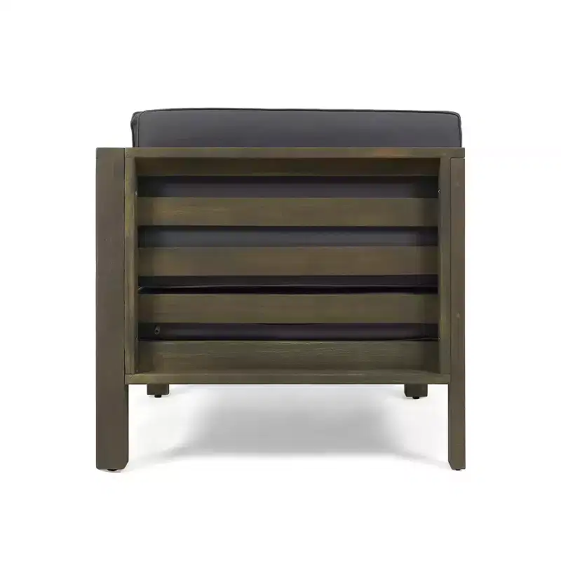 Christopher Knight Home Oana – Causeuse et table basse d'extérieur en bois d'acacia avec coussins
