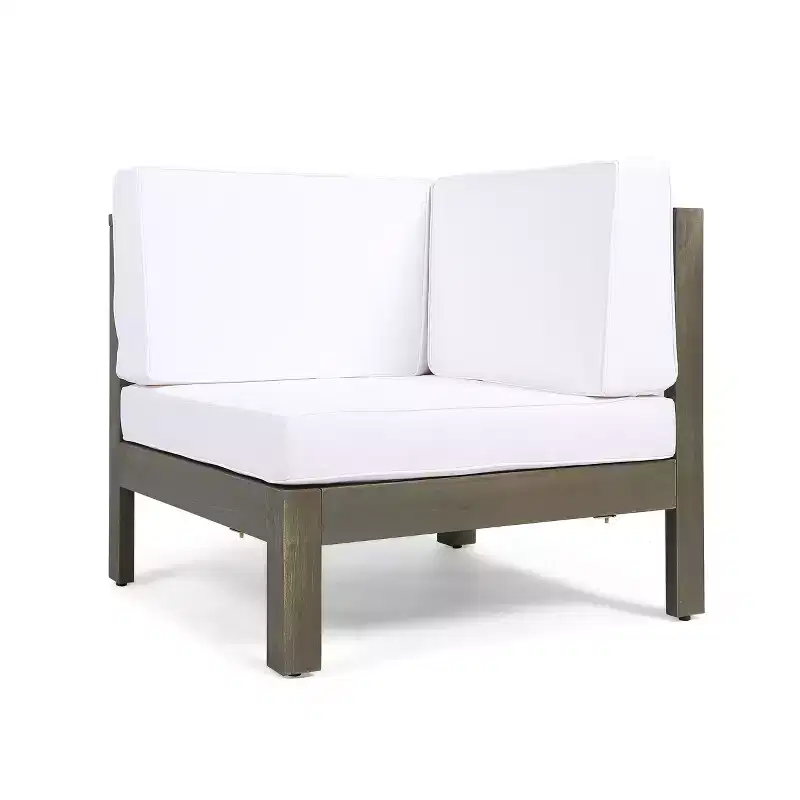 Christopher Knight Home Oana – Causeuse et table basse d'extérieur en bois d'acacia avec coussins